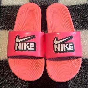 Electric Pink slides Youth size 6 / Womans size 8 NEVER WORN